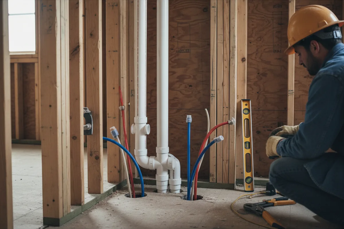 Drain and supply rough-in during Garbage Disposal Repair in Wasco